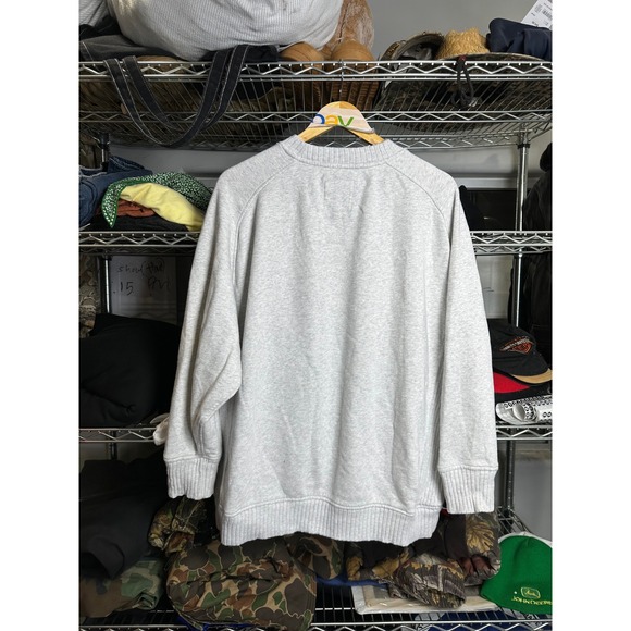 Aerie Gray Crewneck Sweatshirt Santa's BFF Smiley Face Graphic Pullover - Picture 4 of 4